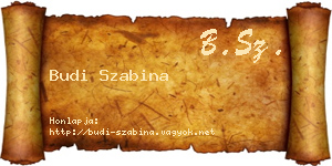 Budi Szabina névjegykártya