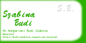 szabina budi business card